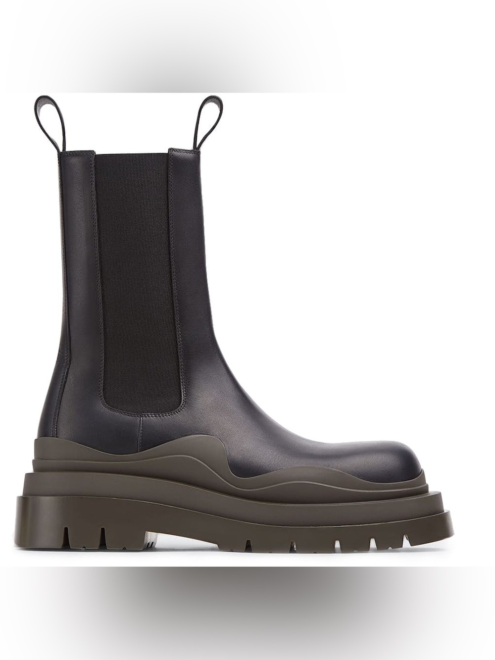 Bottega Veneta Black Leather Platform Chelsea Boot